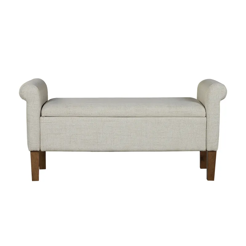 Aubrey Upholstered Storage Bench - Natural