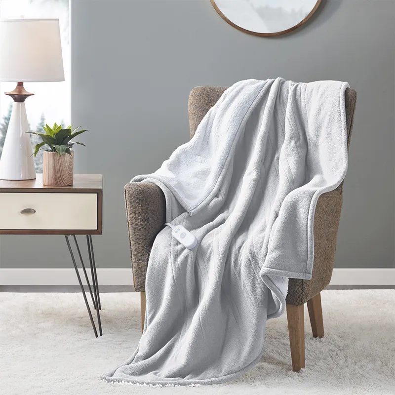 Serta Fleece to Sherpa Heated Throw