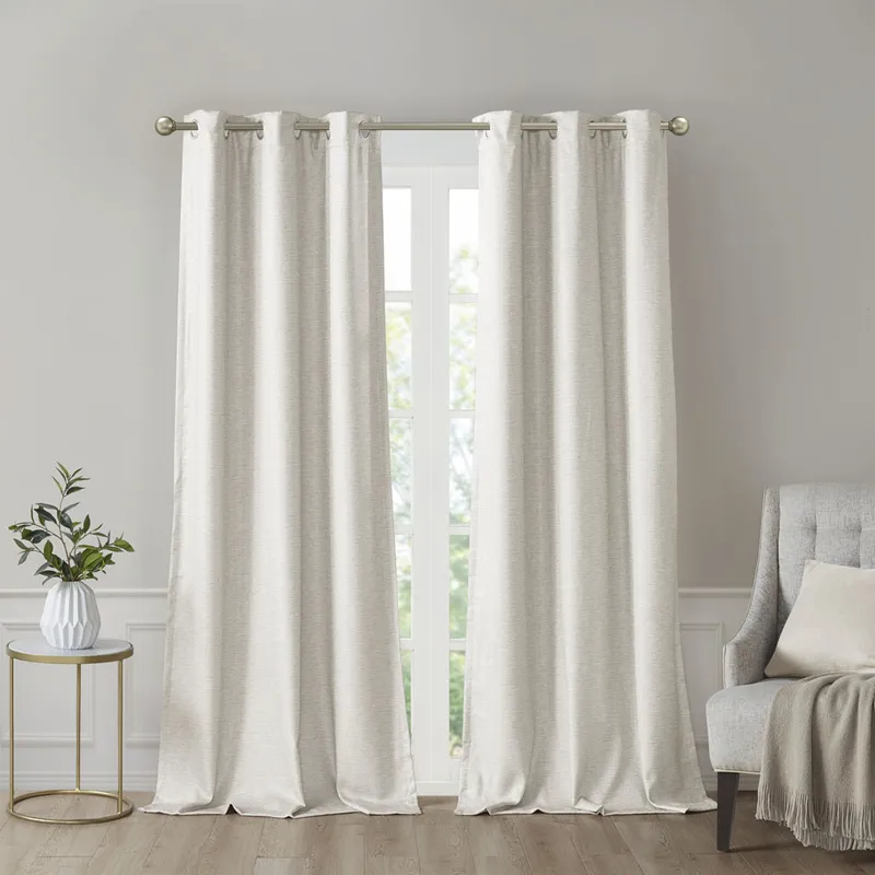 SunSmart Como Tonal Printed Faux Silk Room Darkening Curtain Panel Pair