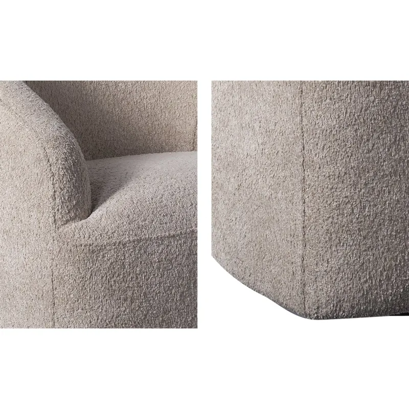 Bonn Upholstered 360 Degree Swivel Chair - Beige