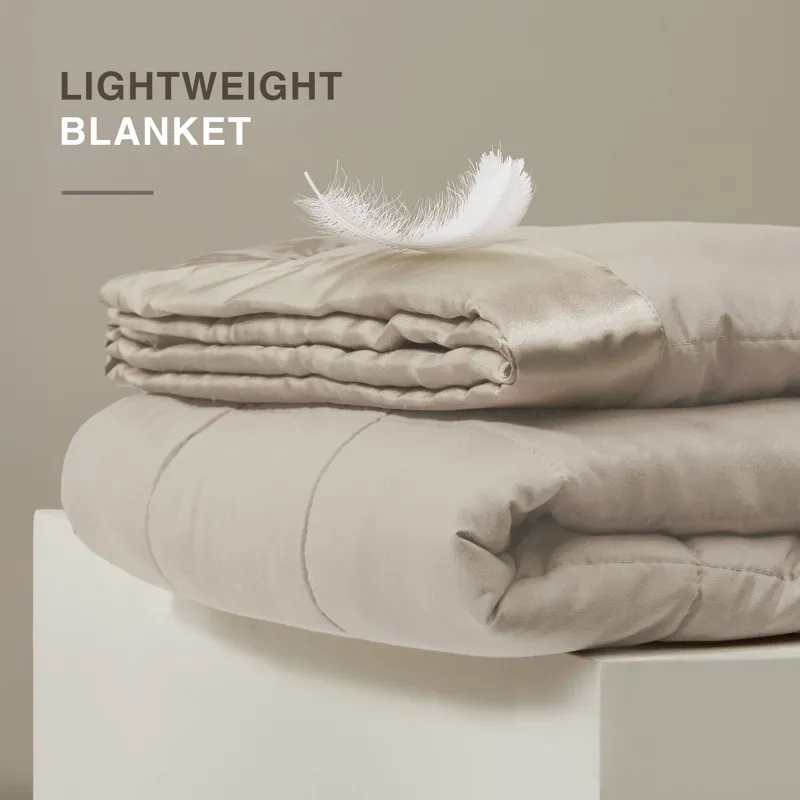 Madison Park Windom Lightweight Down Alternative Blanket with Satin Trim