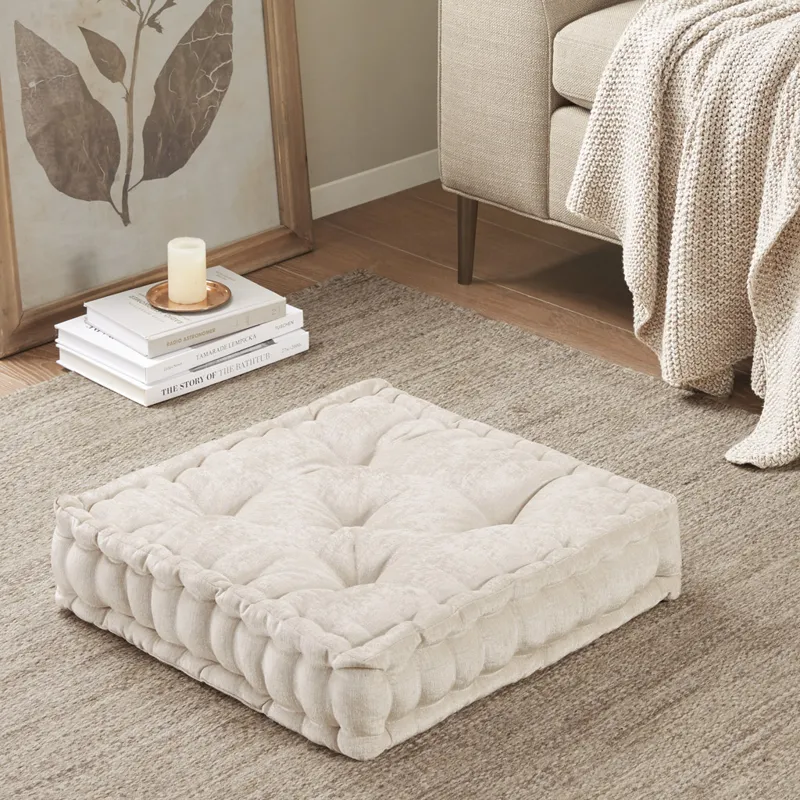 Intelligent Design Azza Poly Chenille Square Floor Pillow Cushion