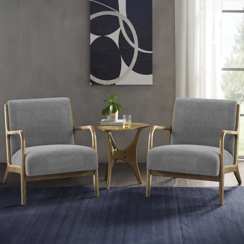 Novak Lounge Chair Set of 2 - Grey