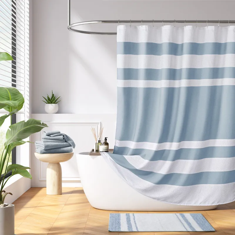 Madison Park Spa Waffle Shower Curtain with 3M Treatment