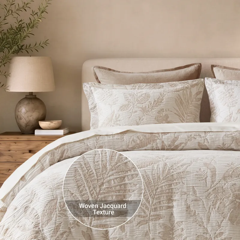 Harbor House Maison Tropical Cotton Jacquard Botanical Duvet Cover Set