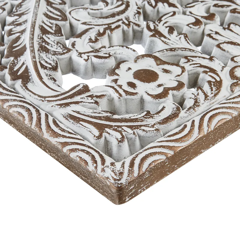 Madison Park Botanical Panel Distressed Carved Wood 2-piece Wall Decor Set