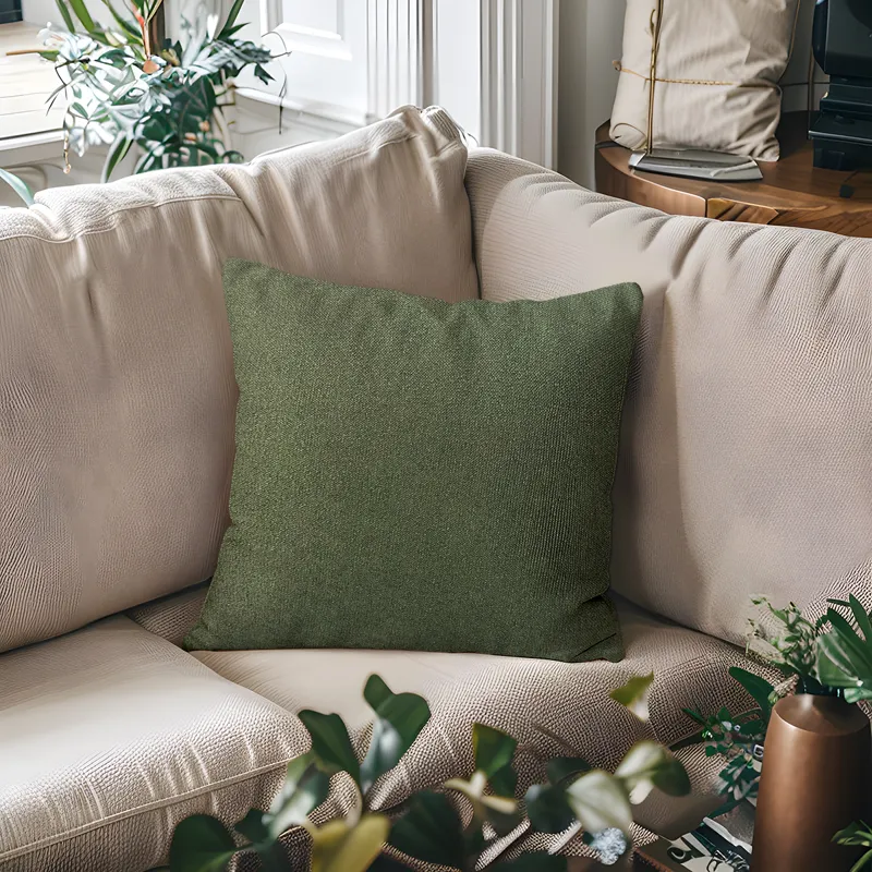 Monte Solid Square Pillow - Green