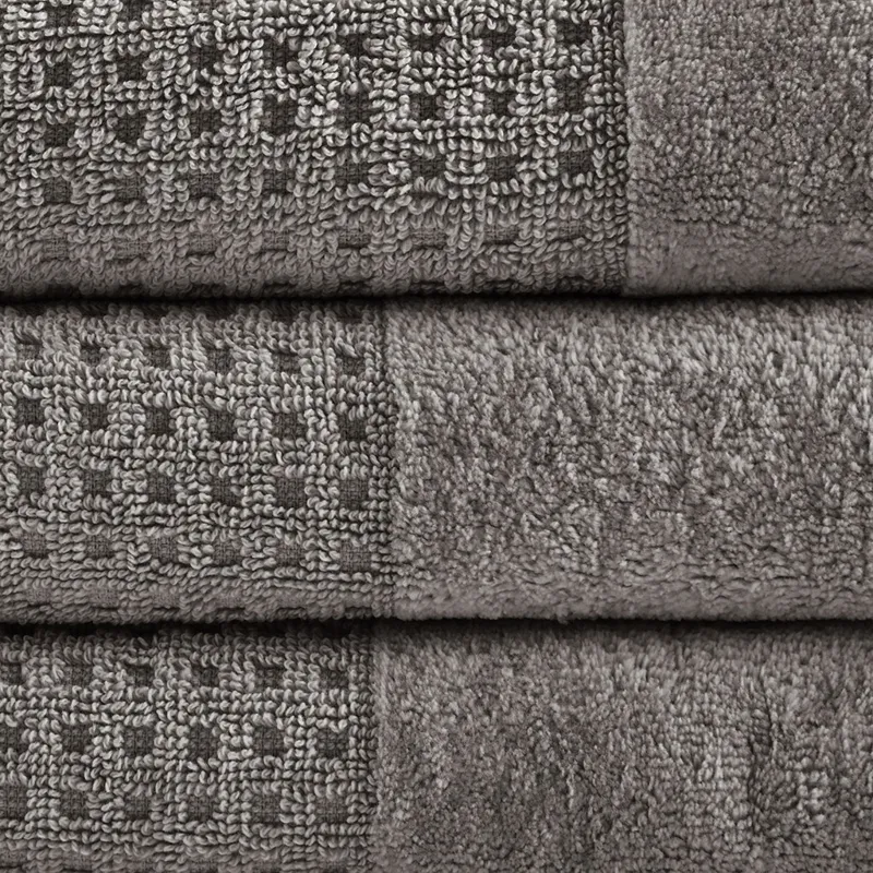 Madison Park Spa Waffle Cotton Jacquard Bath Towel 6 Piece Set