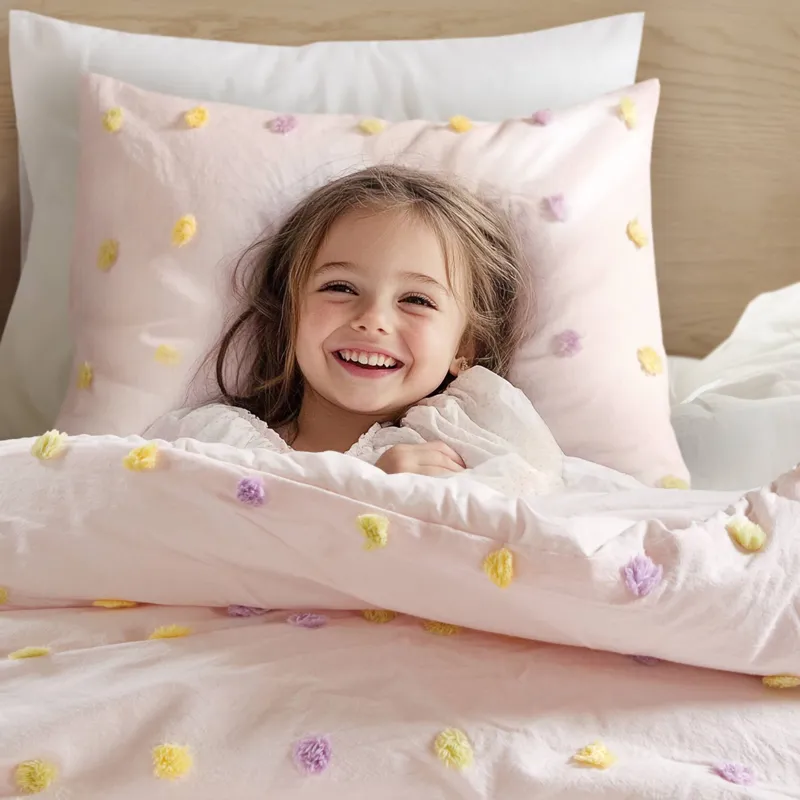 Urban Habitat Kids Callie Cotton Jacquard Pom Pom Comforter Set