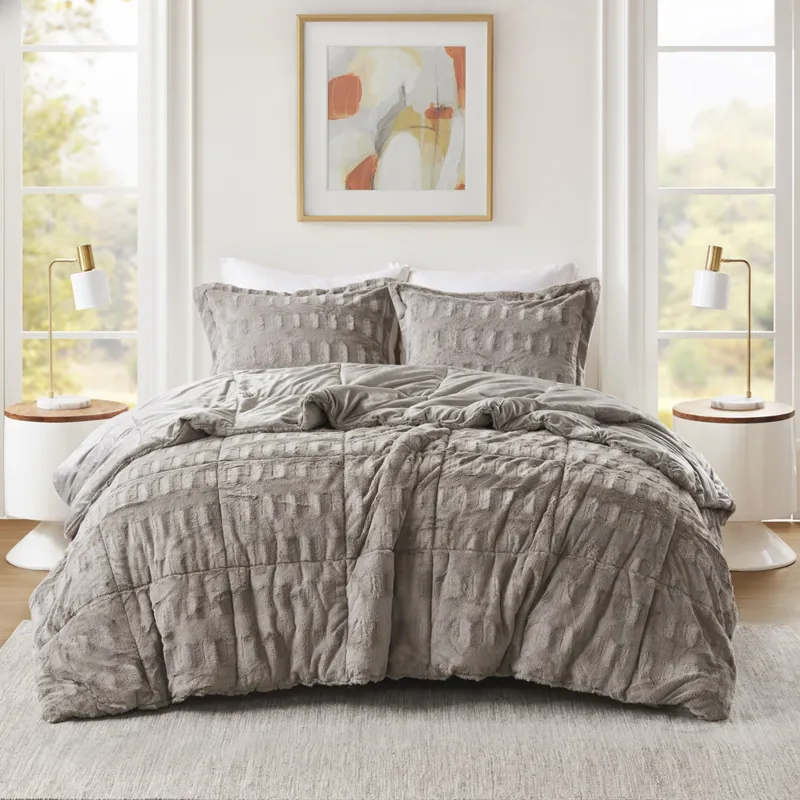 Madison Park Gia Faux Fur Comforter Mini Set