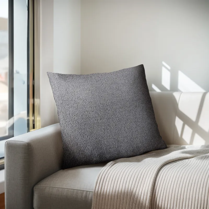 Scarlett Solid Square Pillow - Dark Grey