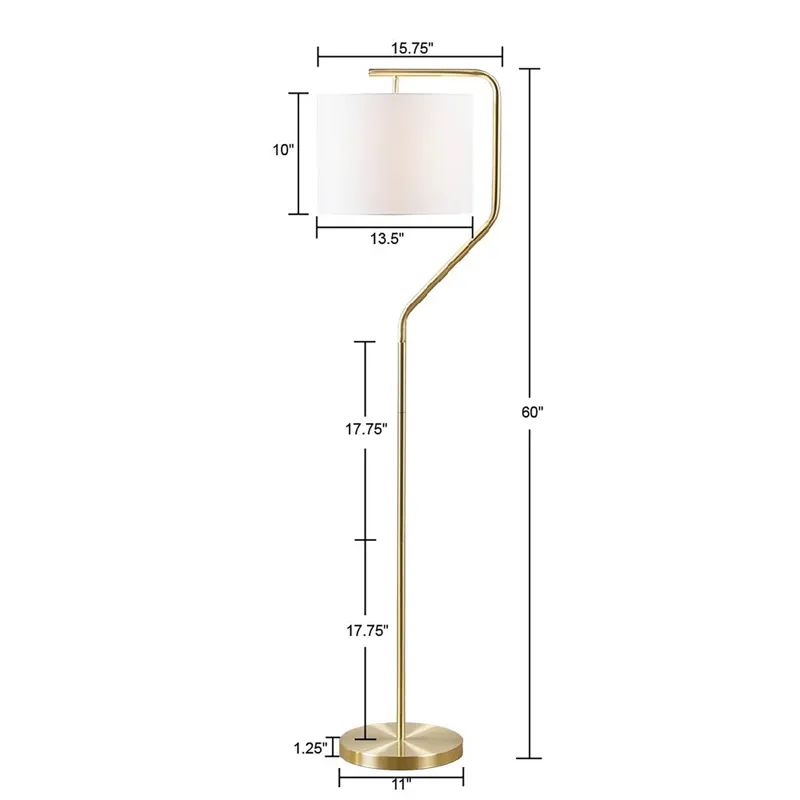 Aster Angular Arched Metal Floor Lamp - Gold