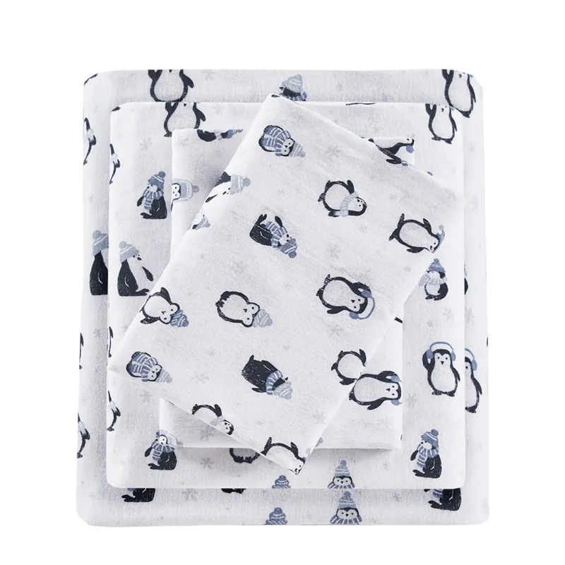 Intelligent Design Cozy Soft Cotton Flannel Printed Sheet Set