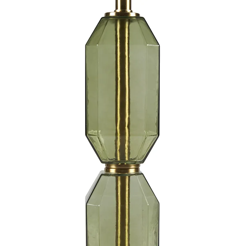 Zirconia Faceted Green Glass Table Lamp - Green