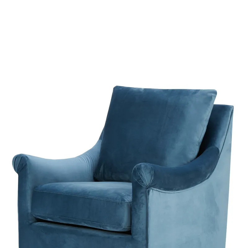 Deanna Upholstered Swivel Accent Chair - Blue