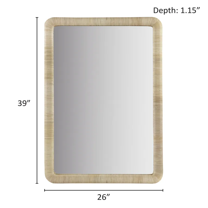 Nova Natural Rattan Rectangle Wall Mirror - Natural