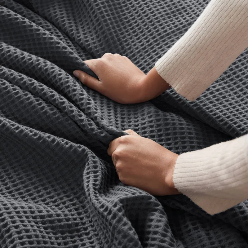Madison Park Waffle Weave Cotton Blanket