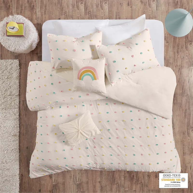 Urban Habitat Kids Callie Cotton Jacquard Pom Pom Comforter Set