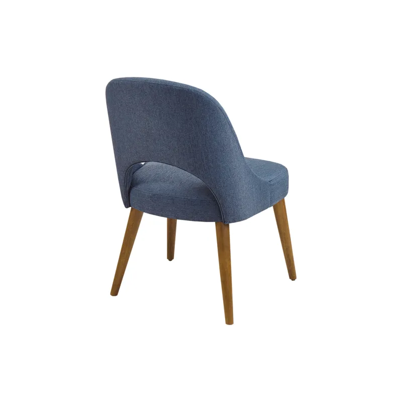Nola Upholstered Dining Side Chairs with Cutout Back design (Set of 2) - Navy