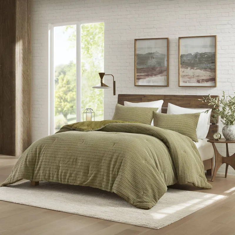 Woolrich Lyon Waffle Washed Comforter Set