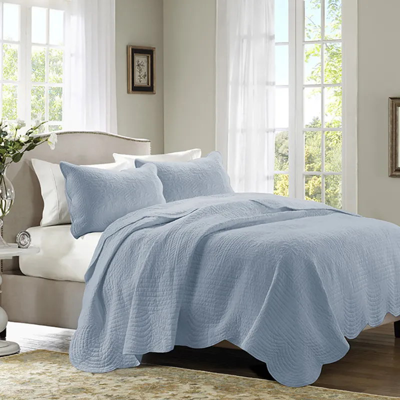 Madison Park Tuscany 3 Piece Reversible Scalloped Edge Quilt Set