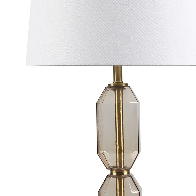 Zirconia Faceted Brown Glass Table Lamp - Brown
