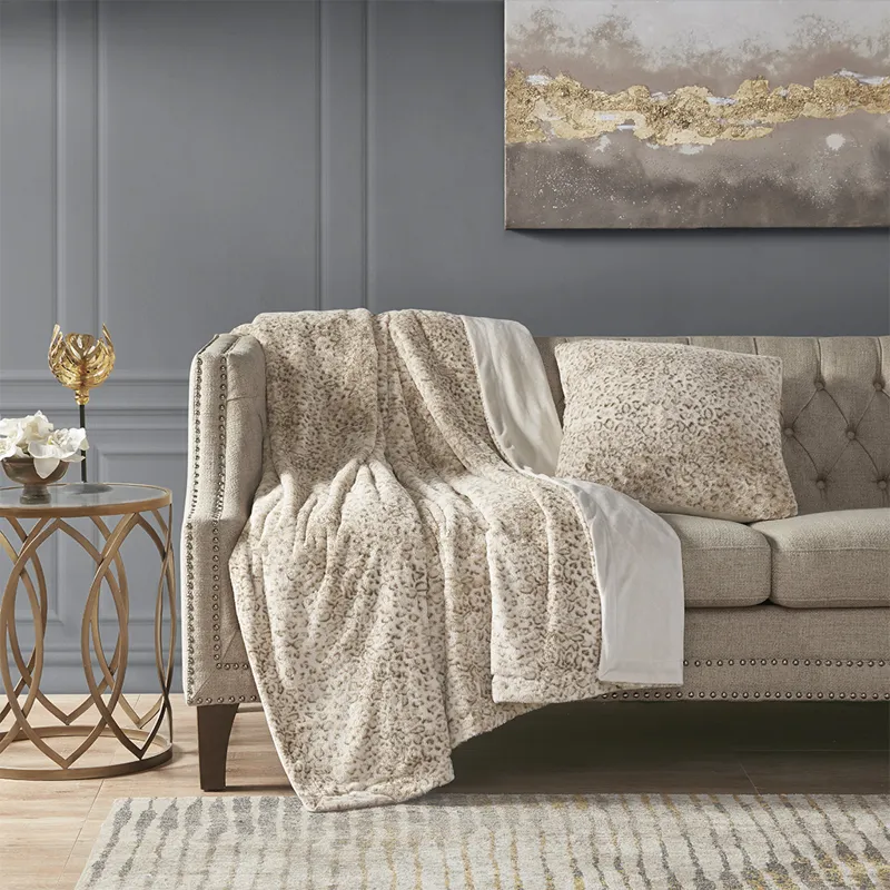 Madison Park Zuri Faux Fur Square Pillow