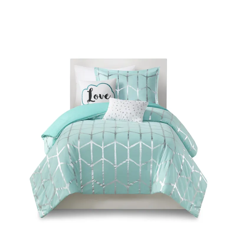 Intelligent Design Raina Metallic Printed Comforter Set