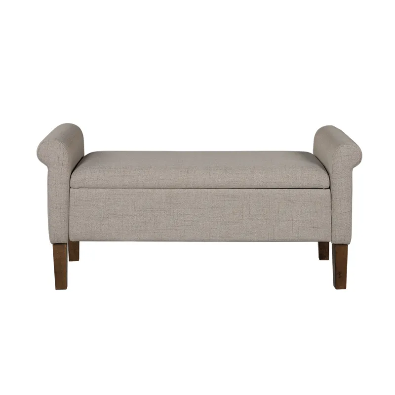 Aubrey Upholstered Storage Bench - Cream
