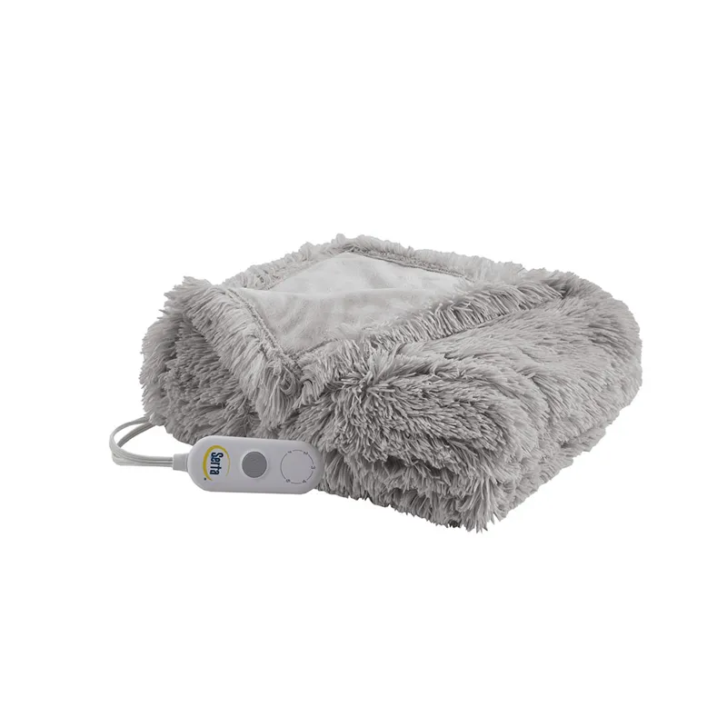 Serta Malea Shaggy Faux Fur Heated Throw