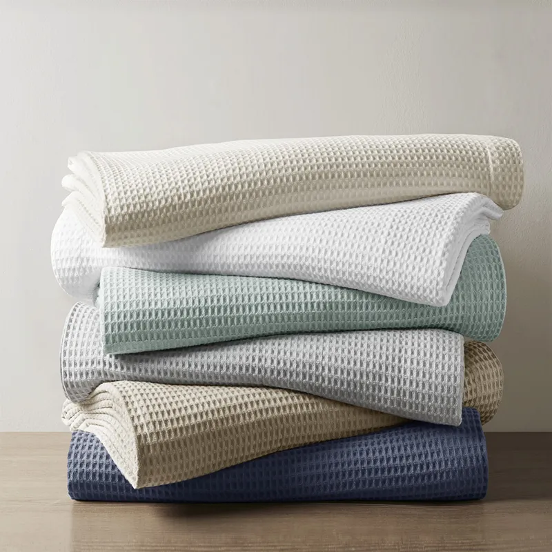 Madison Park Waffle Weave Cotton Blanket