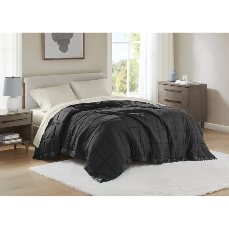Madison Park Windom Lightweight Down Alternative Blanket with Satin Trim
