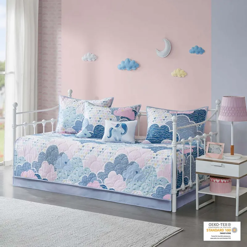 Urban Habitat Kids Cloud 6 Piece Cotton Reversible Daybed Set - Blue