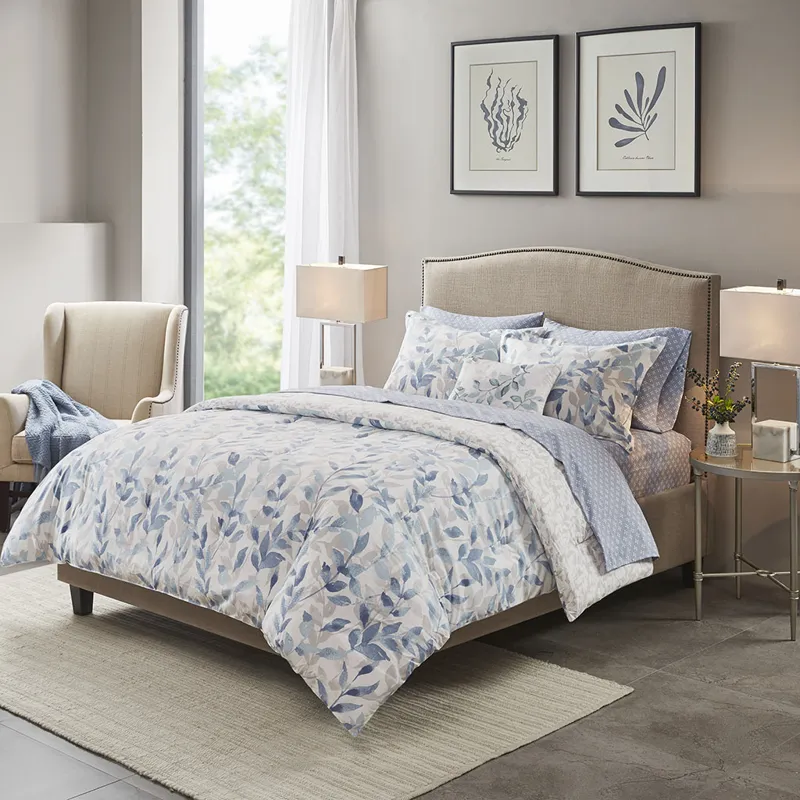 Madison Park Essentials Sofia Reversible Comforter Set with Bed Sheets