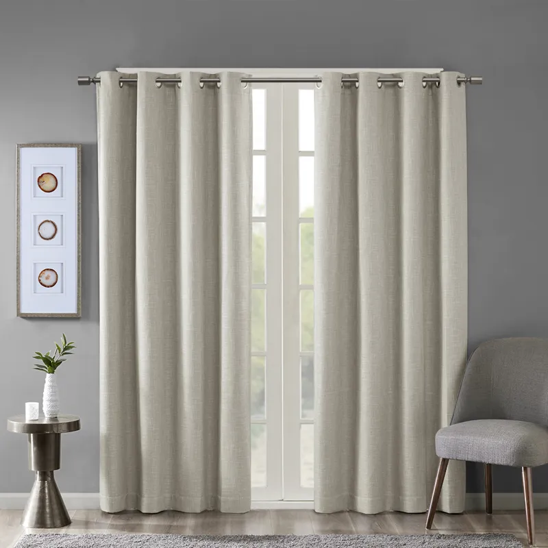 SunSmart Maya Printed Heathered Blackout Grommet Top Curtain Panel