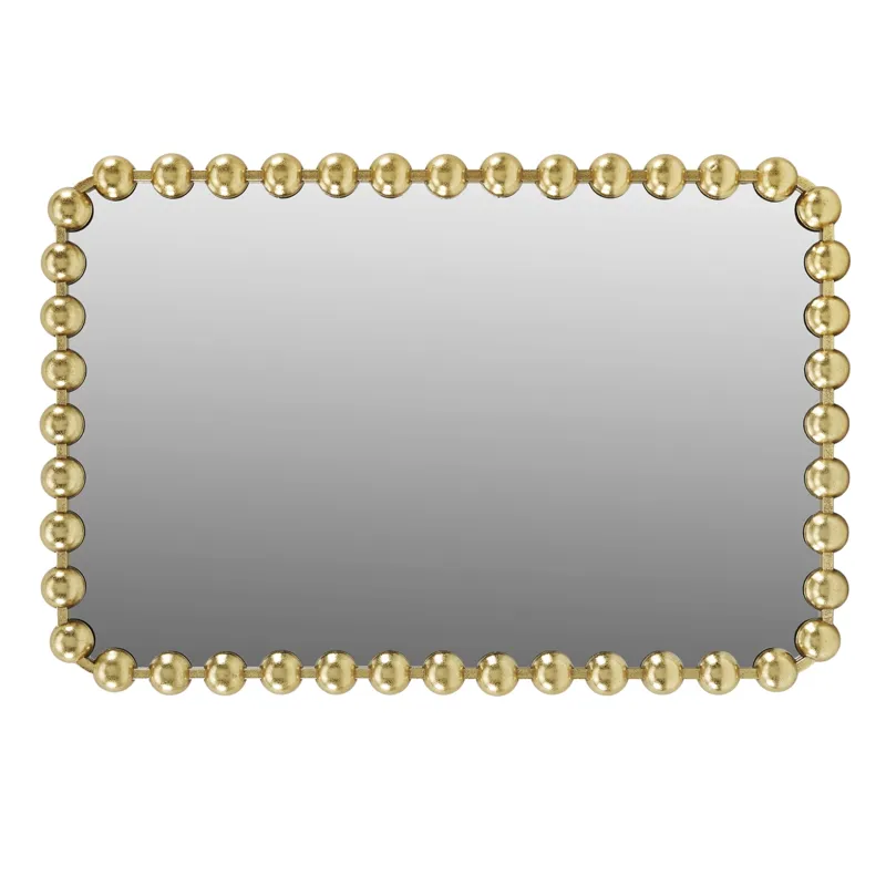 Madison Park Signature Marlowe 24X36 Rounded Rectangle Beaded Wall Mirror