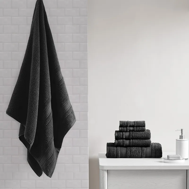 Madison Park Essentials Adrien Super Soft Cotton Quick Dry Bath Towel 6 Piece Set
