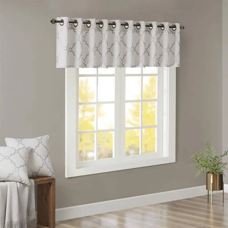Madison Park Saratoga Fretwork Print Grommet Top Window Valance