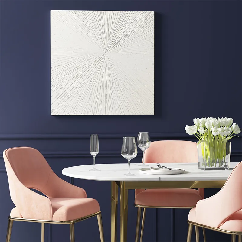 Madison Park Signature Sunburst Hand Painted Dimensional Resin Wall Art - White