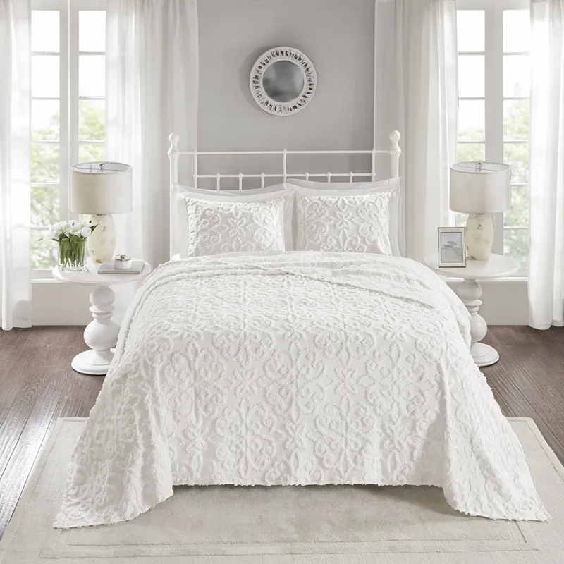 Madison Park Sabrina 3 Piece Tufted Cotton Chenille Bedspread Set