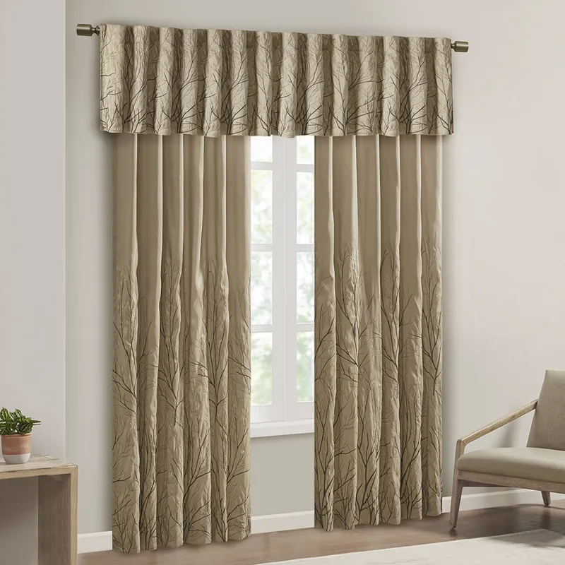 Madison Park Andora Faux Silk Embroidered Window Valance