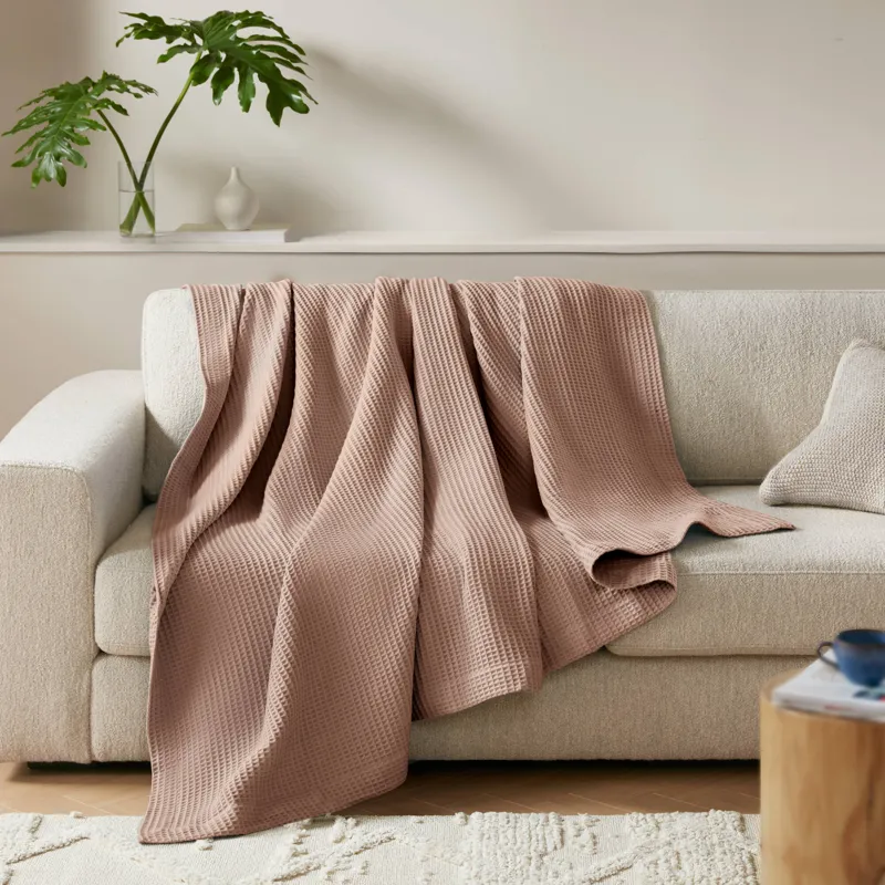 Madison Park Waffle Weave Cotton Blanket