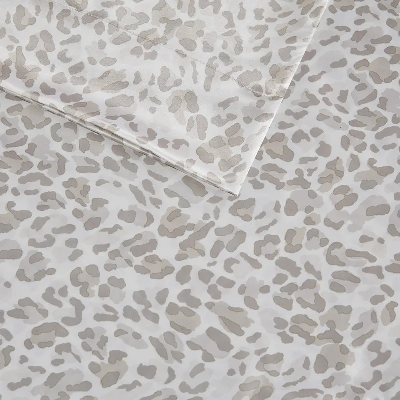 Printed Satin Luxury 2 PC Pillowcases - Taupe Leopard