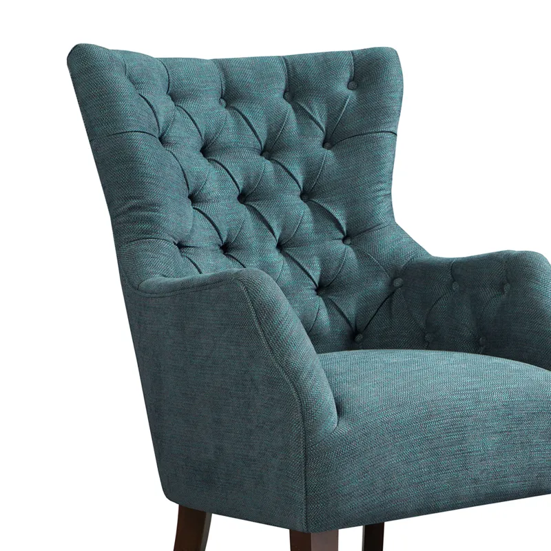 Hannah Button Tufted Wing Chair - Teal