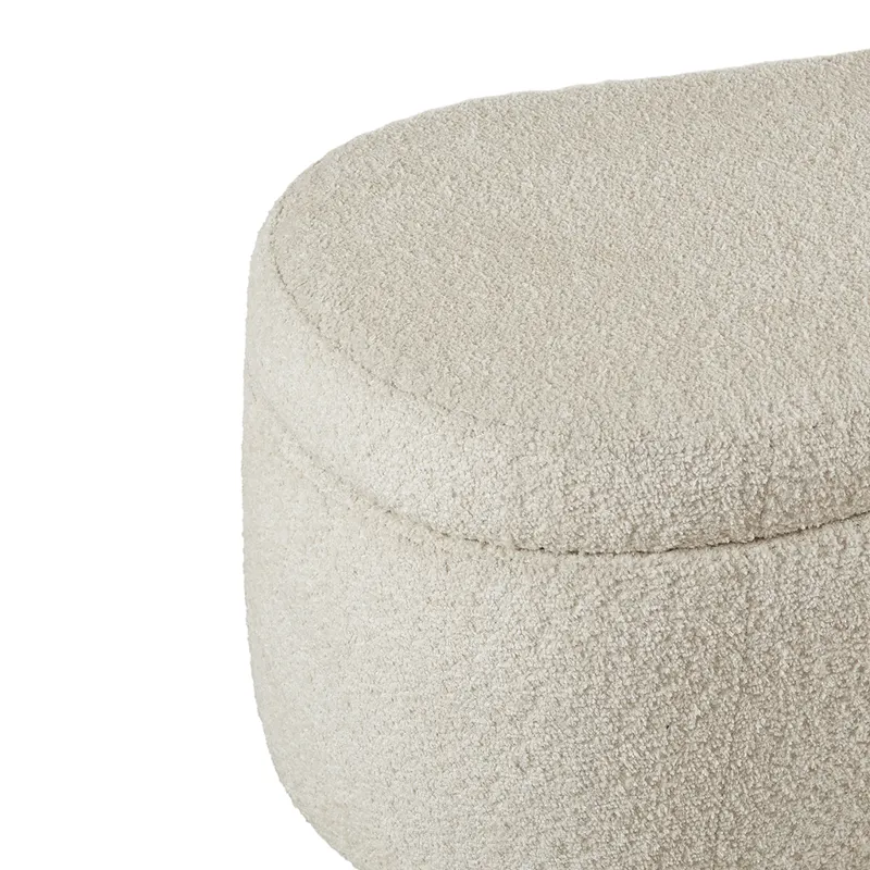 Bailey Boucle Flip Top Storage Bench - Cream