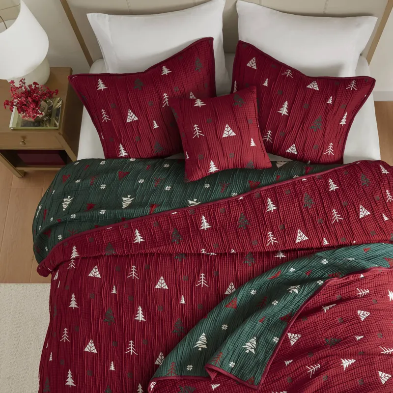 Madison Park Winter 2 Pieces Throw Set - Red