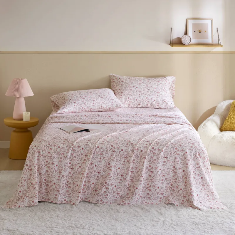 Intelligent Design Cozy Soft Cotton Flannel Printed Sheet Set