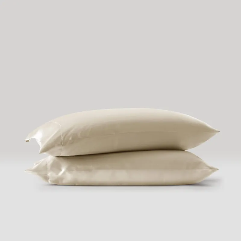Satin Luxury 2 PC Pillowcases - Champagne