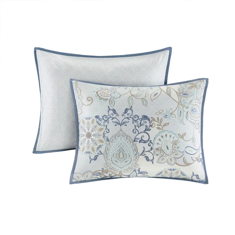 Madison Park Isla 3 Piece Cotton Floral Printed Reversible Duvet Cover Set