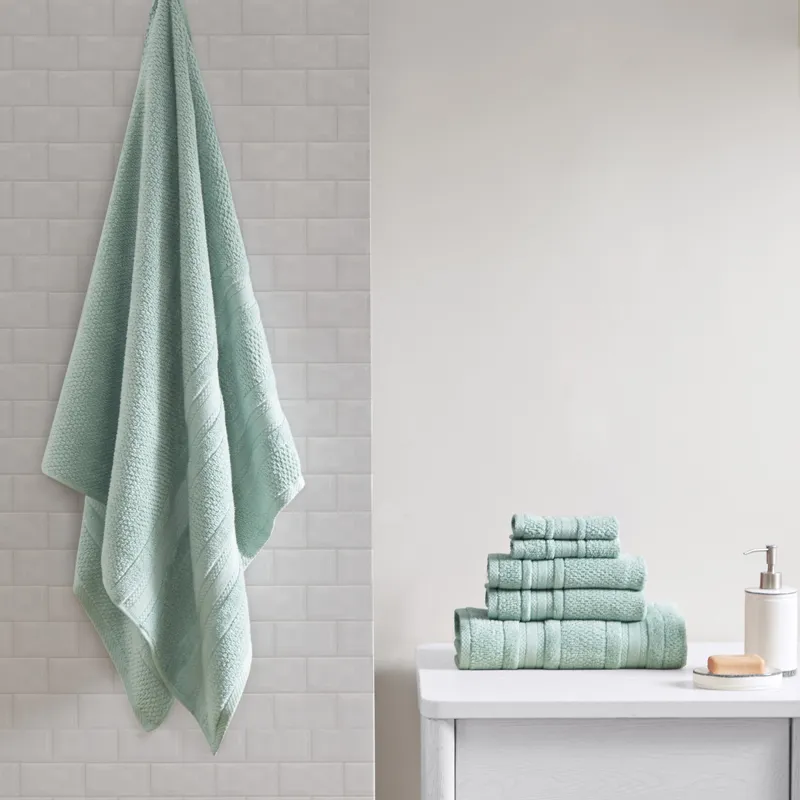Madison Park Essentials Adrien Super Soft Cotton Quick Dry Bath Towel 6 Piece Set